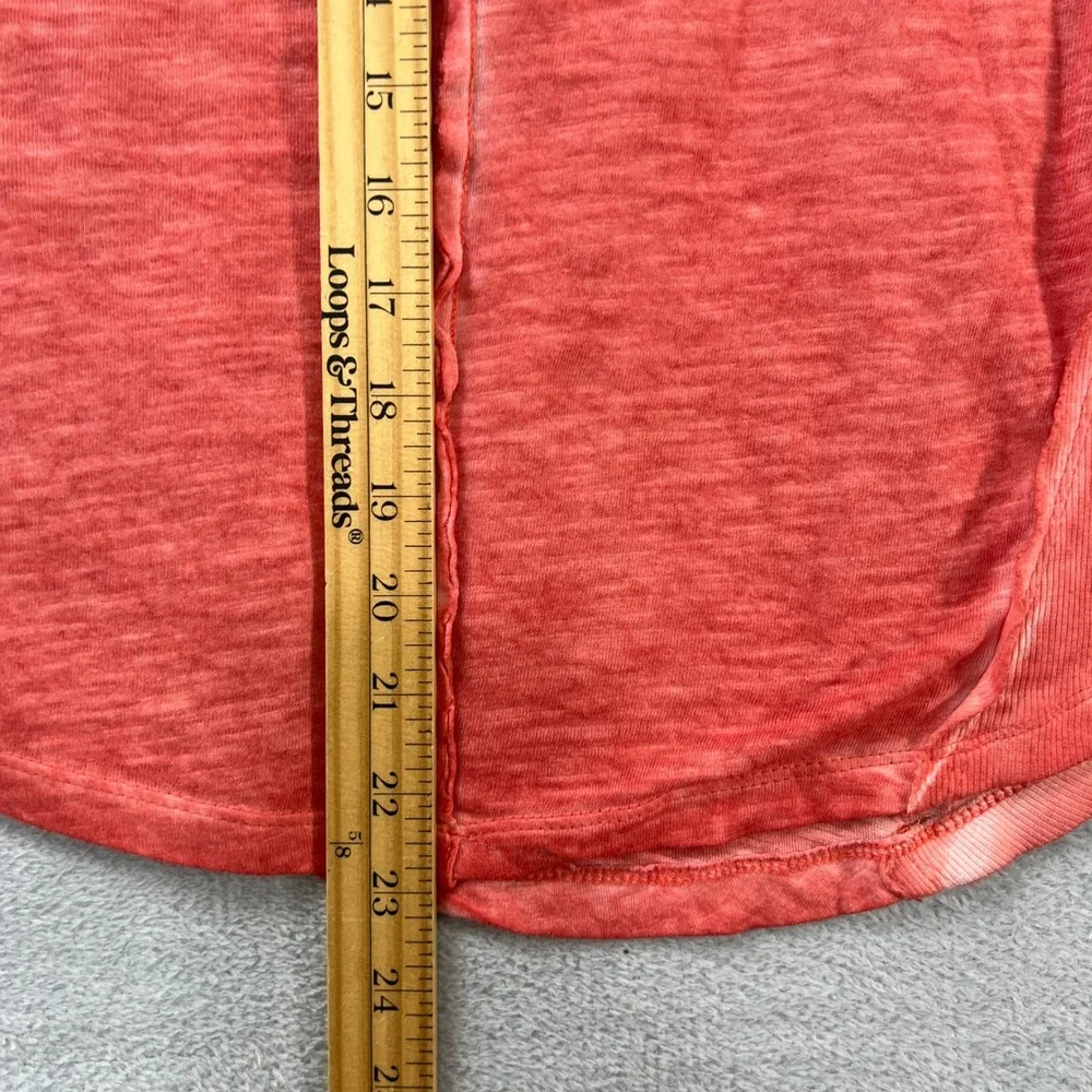 Free People Shell Stitch Henley Top Elena Gilbert TVD Aesthetic Coral Lace Small